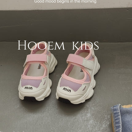 2024 Summer Shallow Mouth Sneakers Girls Breathable Velcro Sports Sandals Girls Non-slip Baotou Daddy Sandals
