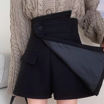 Design Sense Niche Irregular Shorts Women's 2024 Spring New Elegant High Waist Slimming Korean Style A- Shirt Pants Skirt