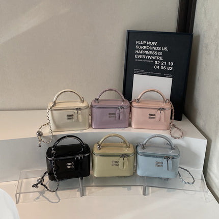 Fashion Retro High-end Box Bags Trendy Western-style Cross-border Miu All-match Crossbody Bag Shoulder Portable Small Square Bag