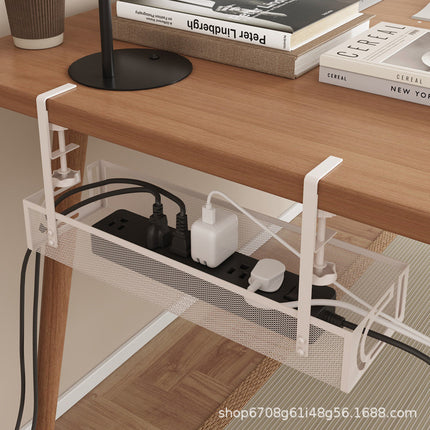 Cross-border desk under cable and wire management tray rack under counter finishing rack row storage rack socket organizer