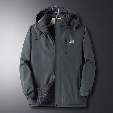 Men's fleece-lined Thickened Winter Men's Warm Cotton-padded Jacket Dad's Winter Coat Windproof Cold-resistant Cotton-padded Jacket for Men