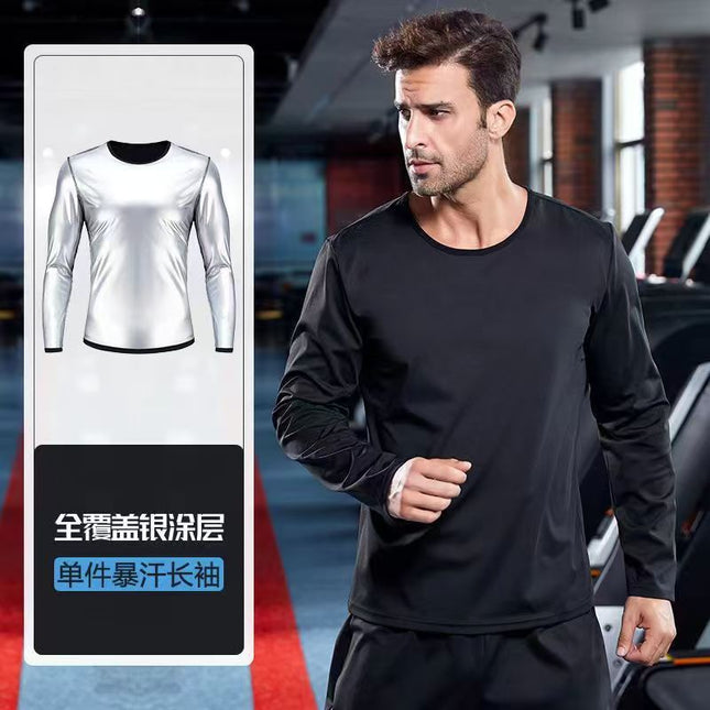 Sweat Suit Enhanced Edition Men's Sweat Full Set Fast Weight Loss Fat Burning Slimming Exercise Running Full Set Fast Drying