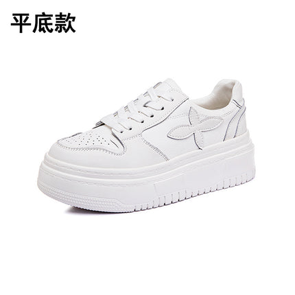 White Sneakers with Hidden Height Increase for Women, Suitable for Petite Individuals, 2026 Summer New Style, Thick-Soled, Lightweight, Versatile Shoes, Casual Sneakers for Women