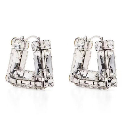 Cross-border European and American Earrings Niche Design Sense New Earrings Hong Kong Style Retro Ear Buckle Elegant Niche Exaggerated Earrings