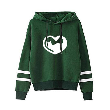 2021 AliExpress Amazon Cross-border New Valentine's Day Love Cat Printed Parallel Bars Hooded Wear Europe and America