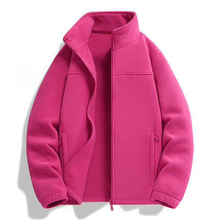 Autumn and Winter New Style Fleece Jackets for Men and Women, Fleece-Lined, Thickeneded, Warm and Breathable Polar Fleece Double-Sided Fleece Jackets for Couples