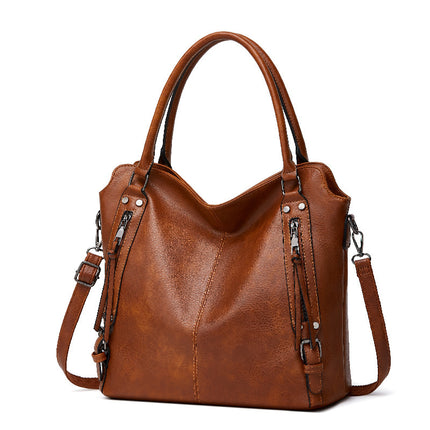 2024 New Women's Bag European and American Big Bag Foreign Trade Portable Tote Bag Soft Leather Large Capacity Shoulder Crossbody Women's Bag