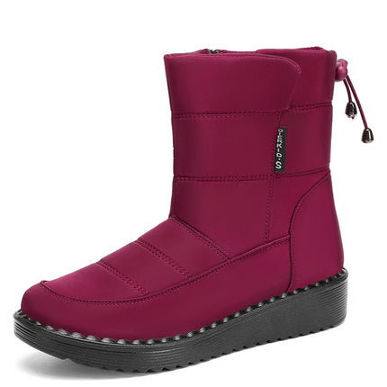 New Style Long-Tube Polyurethane Women's Boots with Velvet and Thickened Outdoor Warm Snow Boots for Cold Protection and Lightweight Cotton Boots Cross-Border