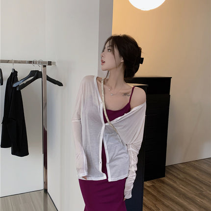 Slightly Chubby, Slimming, Sexy, White, Hip-Hugging Suspender Skirt, Women's Waist-To-Hip Ratio Skirt, Mid-Length Fishtail Dress