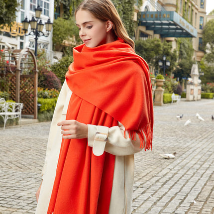 Couple Scarf Women's Winter High-End Wool Scarf Solid Color Versatile Men's Shawl Korean Cashmere Scarf Wholesale