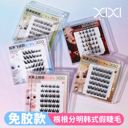 Xixi Animal Series Dark Night Rose Stemless Glue-Free False Eyelashes Fox Natural Curling Artificial Comic Eyelashes