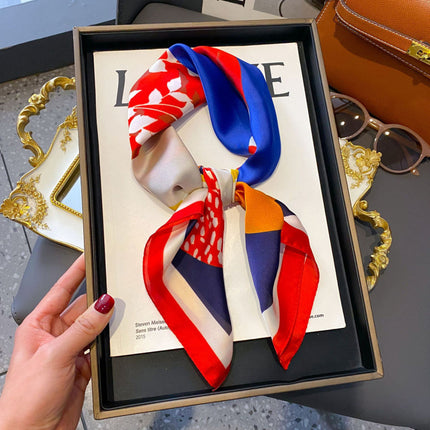 70cm Imitation Silk Square Scarf Fashion All-match Silk Scarf Professional Scarf Korean Style Neck Protection Scarf Decorative Small Square Scarf