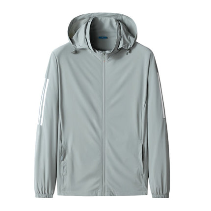 2025 Summer Lightweight Long-sleeved Removable Hat Jacket Men's Loose Casual Fishing Outdoor Sports Ice Silk Sun Protection Clothing