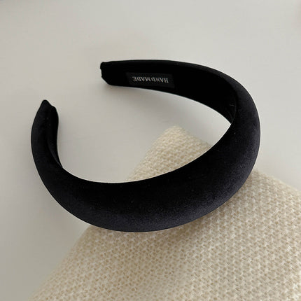Autumn and Winter Vintage Velvet Headband New High Cranial Top Wash Face Fixed Pressed Hair Stamp All-match Hair Bundle Headwear Headband for Women