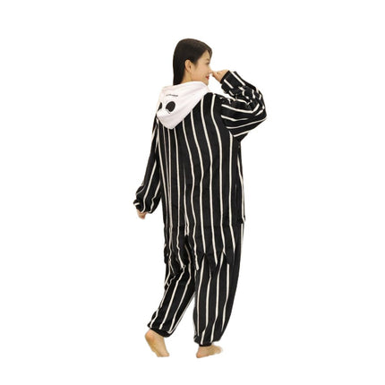 Cartoon New Adult Flannel One-Piece Pajamas for Men and Women Autumn and Winter Home Clothes Toilet Version