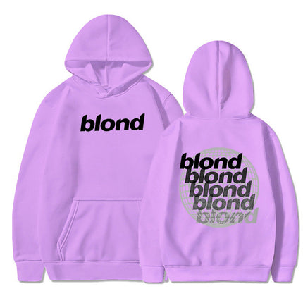 Amazon Autumn and Winter Pullover Sweater Blond Printed Loose Hoodie New European and American Men's Casual All-match