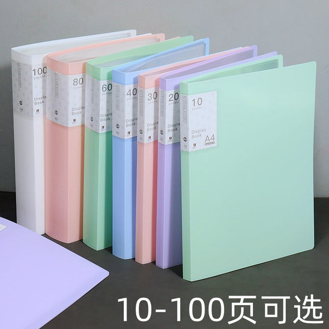 Cross-Border A4 Folder Transparent Insert 40 Information Book Test Paper Storage Bag Music Score Office File Folder Binder