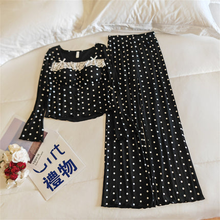 Pajamas with Chest Pad Women's 2025 Modal Cotton Long Sleeve Trousers suit Spring and Autumn Pure Desirable Outfit Home Clothes