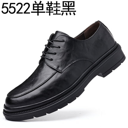 Autumn 2023 New Black Men's Business Casual Leather Shoes Men's Korean Style Youth Board Shoes Lace Breathable Men's Shoes