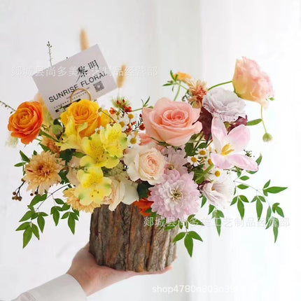 Bark Flower Basket Handmade / Panier Floral Écorce Fait Main