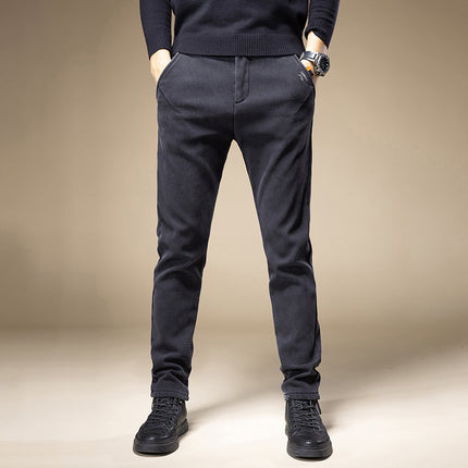 Men's Stretch Scrub Plaid Casual Pants for Men and Youth Hong Kong-style Slim-fit Slim Hip Leggings All-match Sports Pants