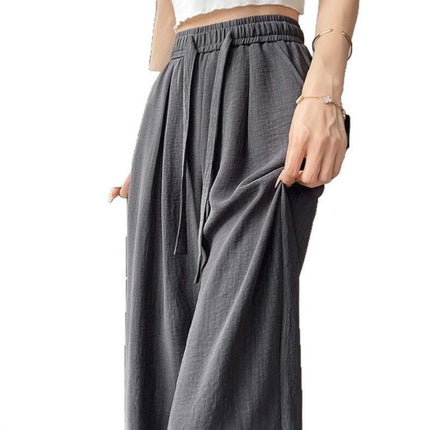 Breathable Anti-Mosquito Pants Yamamoto Pants Women's Thin High-Waist Casual Spring and Autumn Lazy Style Wide-Leg Pants Straight Pants