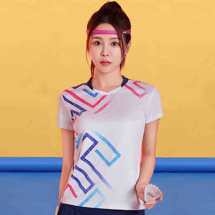 Badminton Clothing Top Men's Short-sleeved Quick-drying Women's Air Volleyball Competition Clothing Training Table Tennis Team Clothing Printing Summer