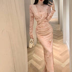 Pink dress + pink cardigan / S