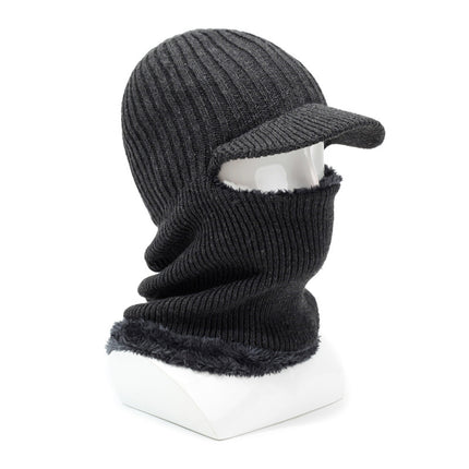 New Men's Hat with Fleece Lining, Thickened for Outdoor Use, Unisex Winter Pullover Beanie, Windproof for Northeast Cold