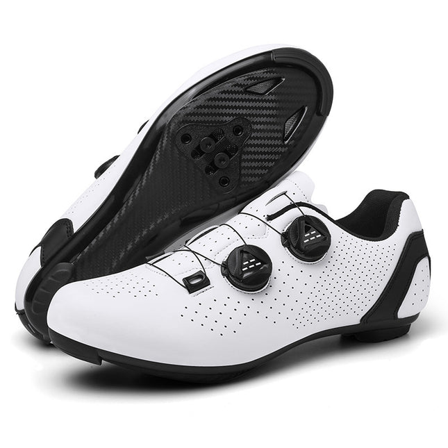 Road Mountain Men's and Women's Locked Bicycle Shoes, Lock-Free Shoes, Hard-Soled Spinning Cycling Shoes, Gym Black