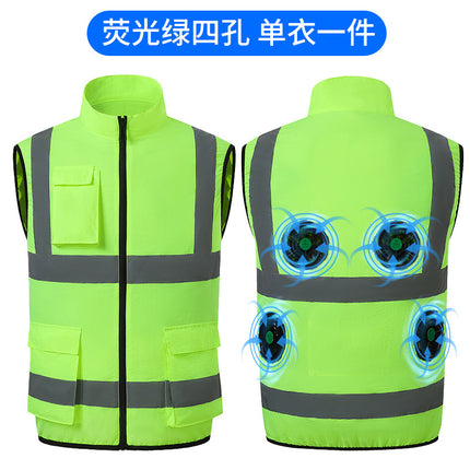 New outdoor cooling air conditioning overalls men's sanitation road administration reflective strip fan clothing summer air conditioning clothing vest