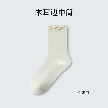 Summer socks women loose pile socks women summer thin breathable tube wooden ear cotton socks Zhuji socks wholesale