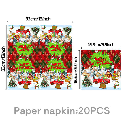 Cross-Border New Product Christmas Grinch Theme Party Decoration Flag Cartoon Party Supplies Tableware Christmas Decoration