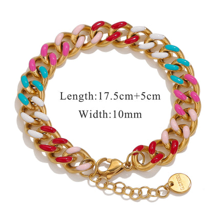 European and American Cross-Border Jewelry Colorful Bracelets for Men and Women, Light Luxury High-End Stainless Steel Non-Fading Jewelry Wholesale