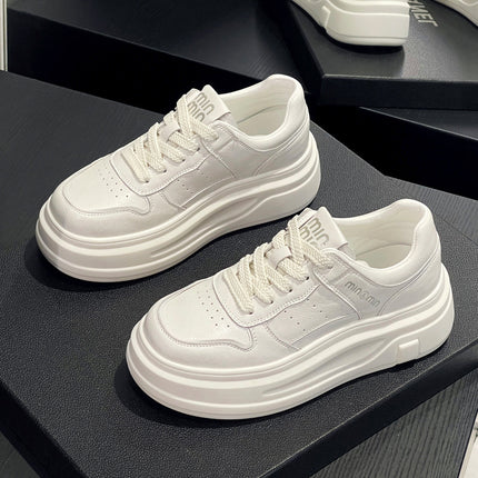 Thick-Soled White Sneakers for Women, 2026 Spring New Style, Height-Increasing Versatile Sneakers for Petite Women, Student Sports Casual Shoes