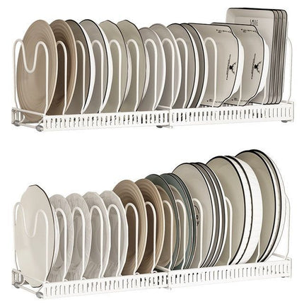 Cross-Border Popular Retractable Dishware and Pot Rack Kitchen Dish Rack Storage Rack Cabinet Plate Pot Storage Rack