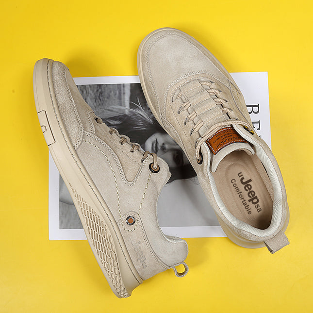 Men's Shoes, Autumn Soft-Soled Casual Shoes, Nubuck Leather Shoes, Breathable Sports Sneakers