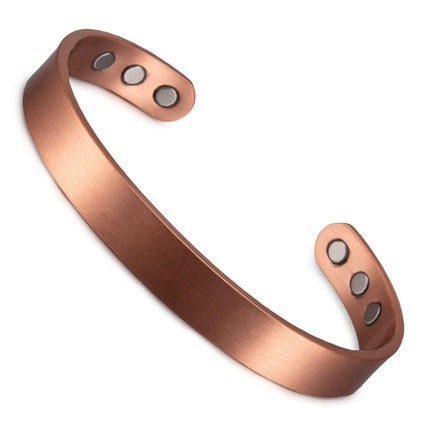 Jian Ai Temu Aliexpress Amazon Magnetic Antique Red Copper Brushed Open Adjustable Bracelet Ring Bracelet