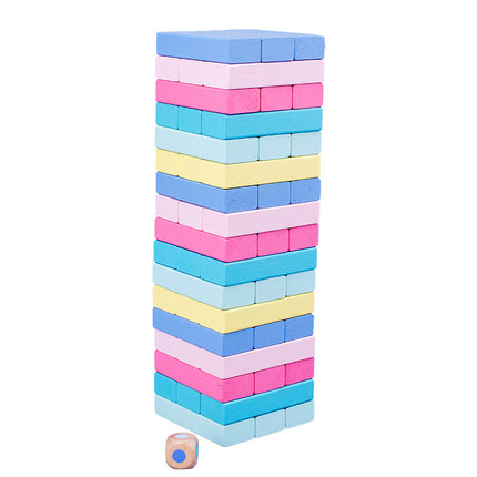 51 Pieces of Digital Colorful Jenga Building Blocks for Kidsren's Educational Jenga Wooden Adult Toys