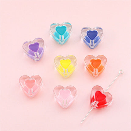 Acrylic love five-pointed star drop oil cartoon accessories DIY bracelet material homemade mobile phone case key chain hanging chain