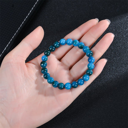 SHINE/TK Cross-border Best Selling 8mm Apatite Sun Stone Beaded Bracelet Handmade Agate Crystal Original Stone Bracelet