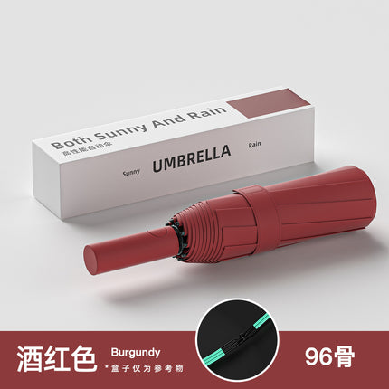 Full-automatic Umbrella Reinforced Windproof Folding Umbrella Black Rubber Sunny and Rain Dual-use Women's Sunscreen Sunshade Umbrella Sun Umbrella Advertising