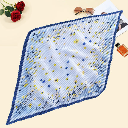New wrinkled small square scarf female Korean imitation silk printed wrinkled small scarf Joker scarf decorative scarf wholesale
