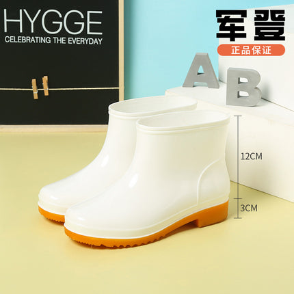 Men's Rain Shoes Men's Short Barrel Four Seasons Warm Rain Boots Cold-proof overshoes Non-slip Low-top Water Shoes Waterproof High-grade Rubber Shoes