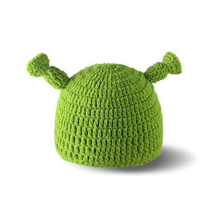 The Same Hat as Piyou, Green Shrek Cartoon, Funny and Cute Strawberry Hood, Knitted Woolen Hat for Winter