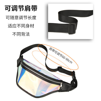 Summer New Colorful Transparent Waist Bag PVC Chest Bag Running Mobile Phone Waterproof Anti-splash Sports Waist Bag Swimming Crossbody