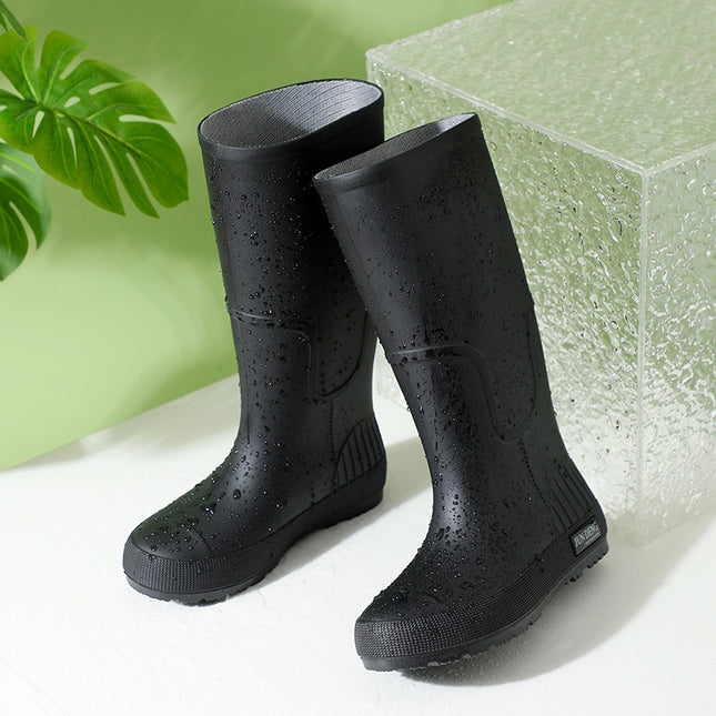 Spring and Summer Non-Slip Women's High Rain Boots Rainy Season Commuting British Work Boots Fashion Rubber Shoes Women's Water Shoes 33 High Tide Water Boots