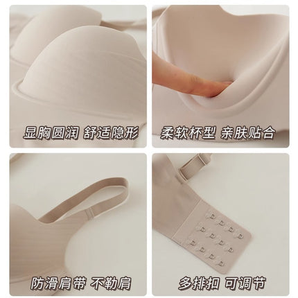 Seamless Underwear for Women, Thickened to Enhance Small Busts, Makes Them Appear Larger, Outward Expansion Bra, Wireless, Anti-Sagging, Side Breast Collection, Lift-Up