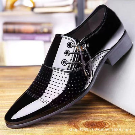 Factory Supply Business Formal Wear Glossy High-End Casual Trendy Summer Hollow Sandals Versatile Men's Shoes