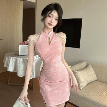 High-end sense Chinese modified cheongsam vintage women's 2024 new pure sexy royal sister hip dress dress